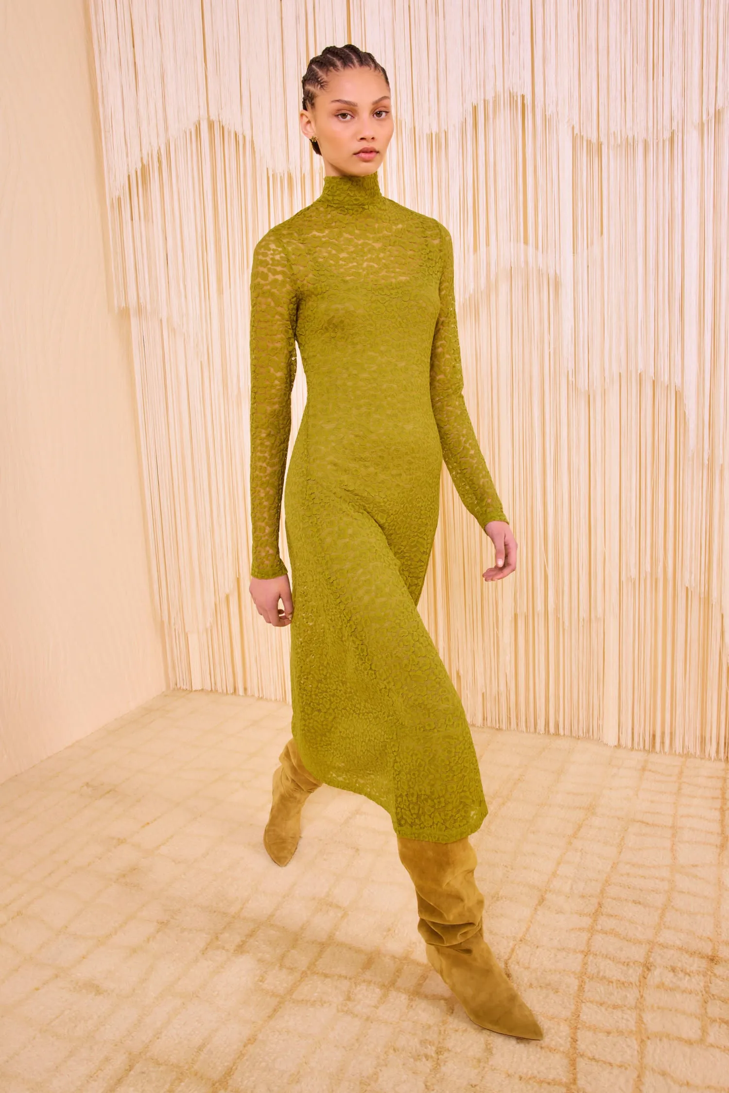 Talia Long Sleeve Turtleneck Dress - Argan new yorker
