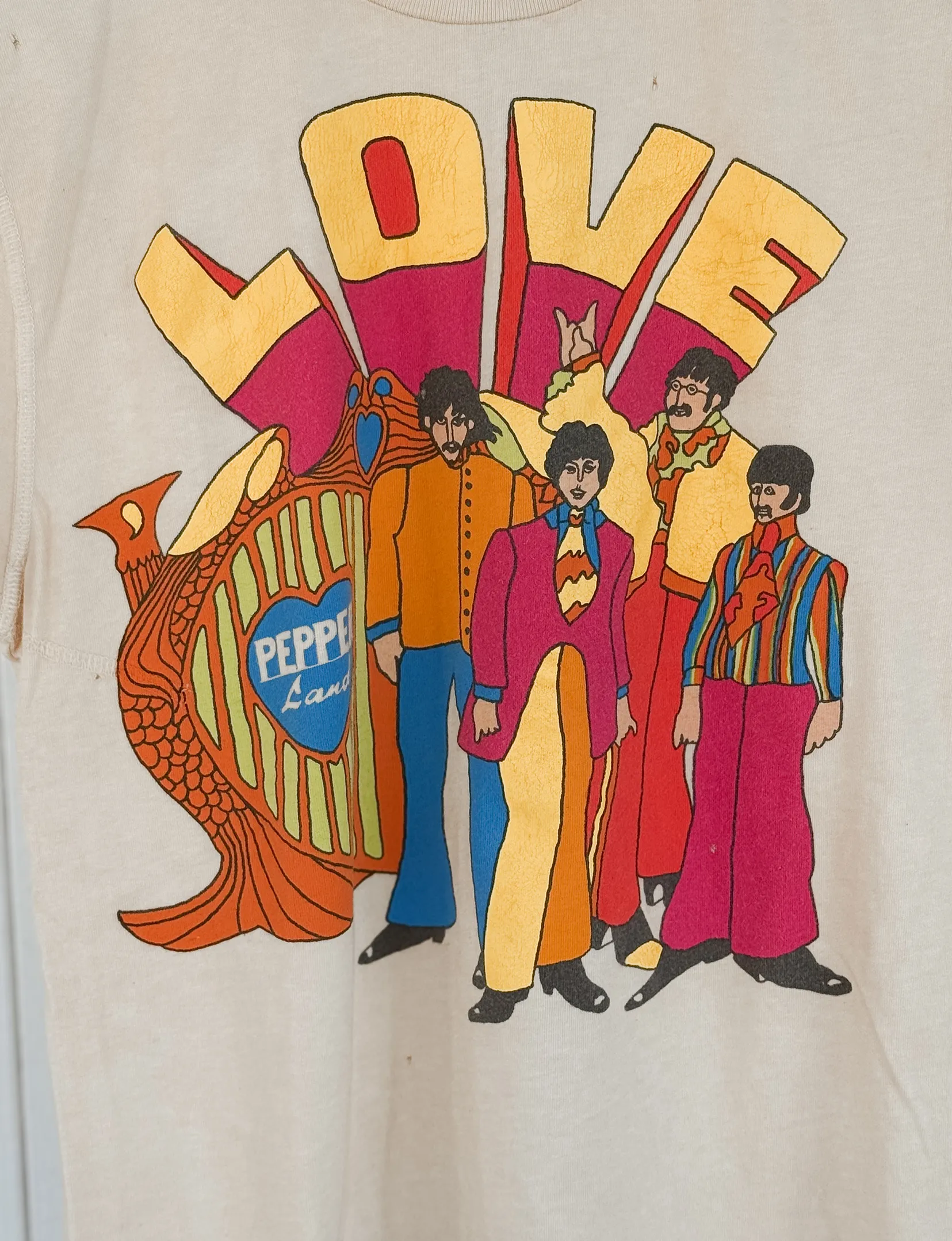 The Beatles Crew Tee, Tea Stained minimal chic