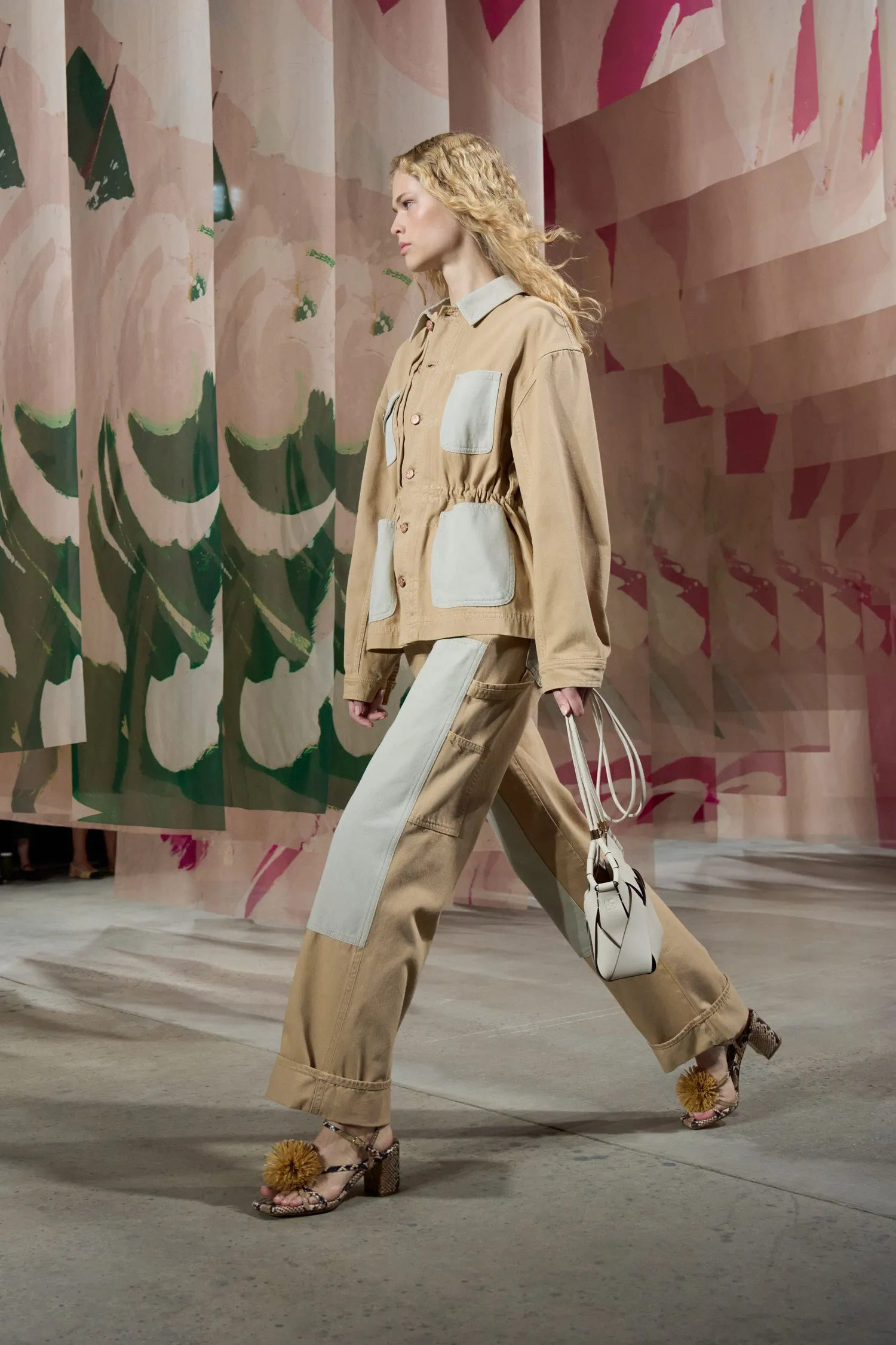 The Olympia Jean - Limestone Patchwork pastel shade