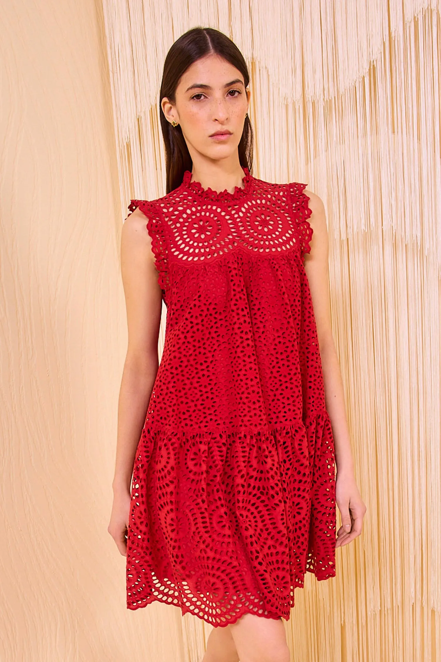 Thea Sleeveless Mini Dress - Henna slim touch