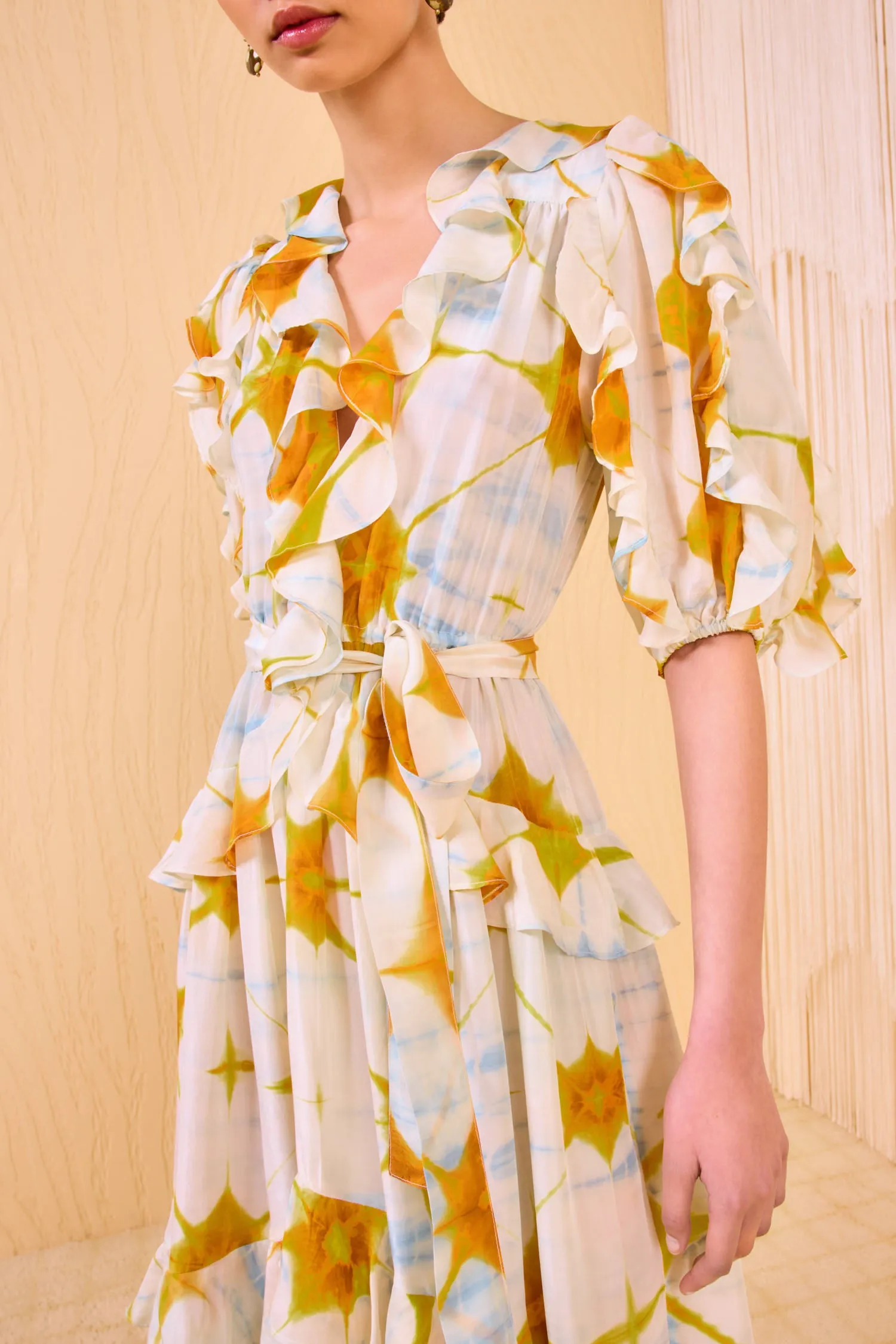 Tida Short Sleeve Midi Dress - Dawn layering friendly
