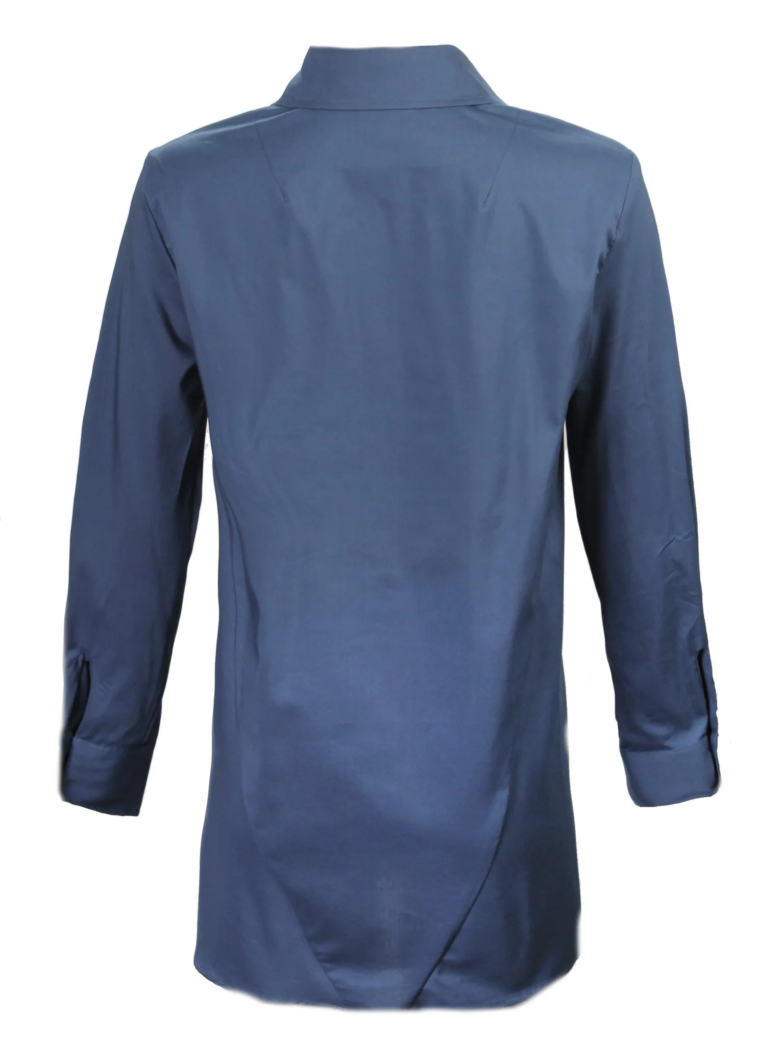 Trapeze Top Long Sleeve Black hidden placket