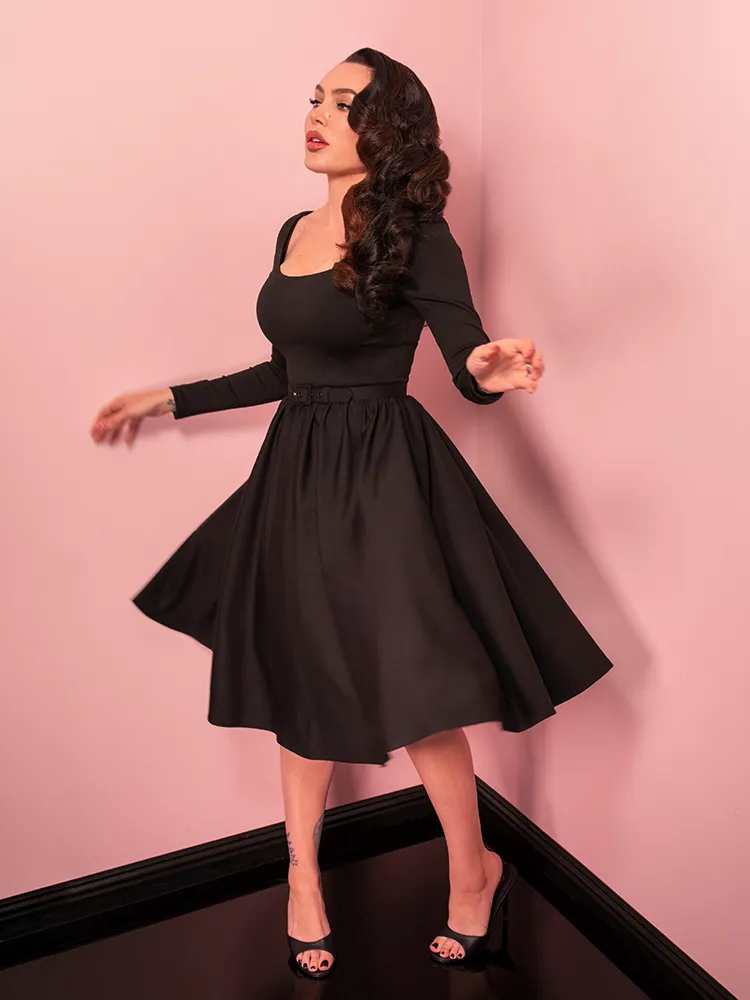 Troublemaker Swing Dress in Black - Vixen by Micheline Pitt calm walk