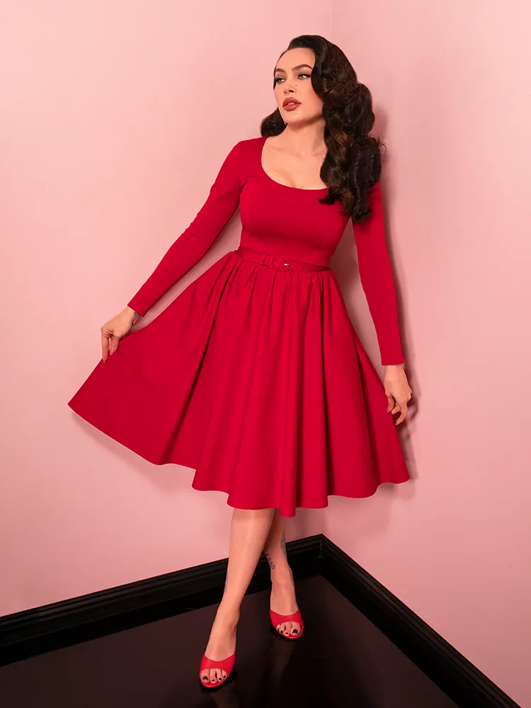Troublemaker Swing Dress in Red - Vixen by Micheline Pitt cloudy cream