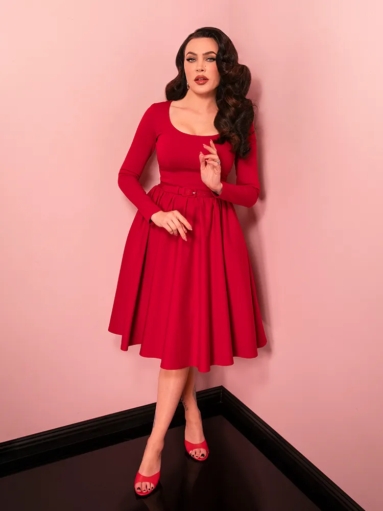 Troublemaker Swing Dress in Red - Vixen by Micheline Pitt cloudy cream