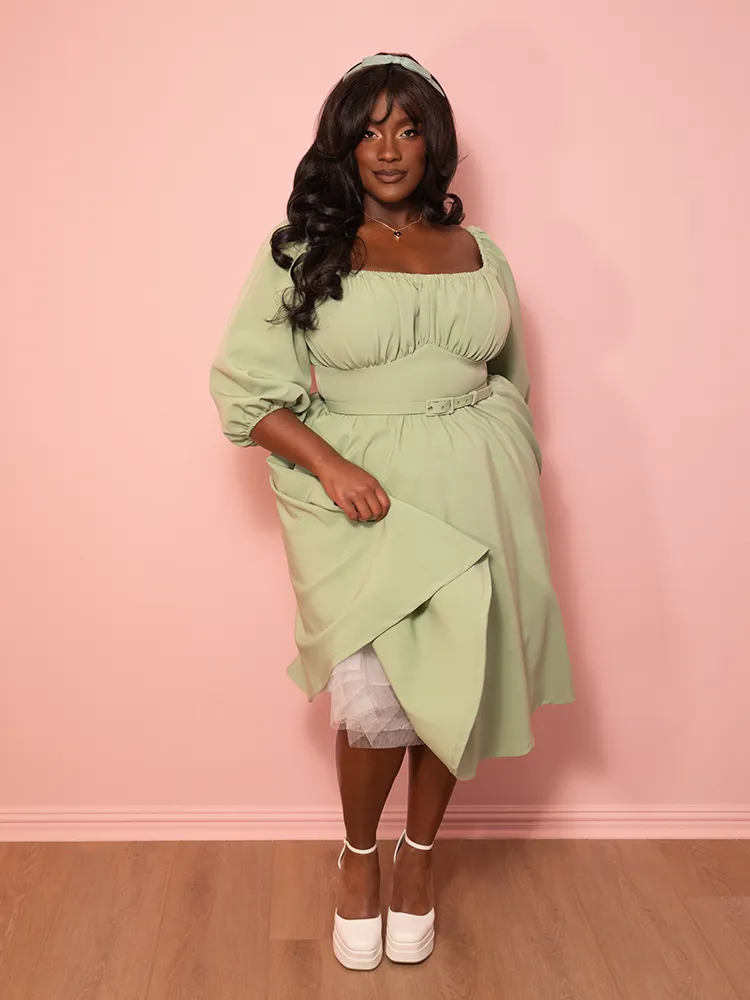 Vacation Dress in Matcha Green - Vixen by Micheline Pitt shell soft
