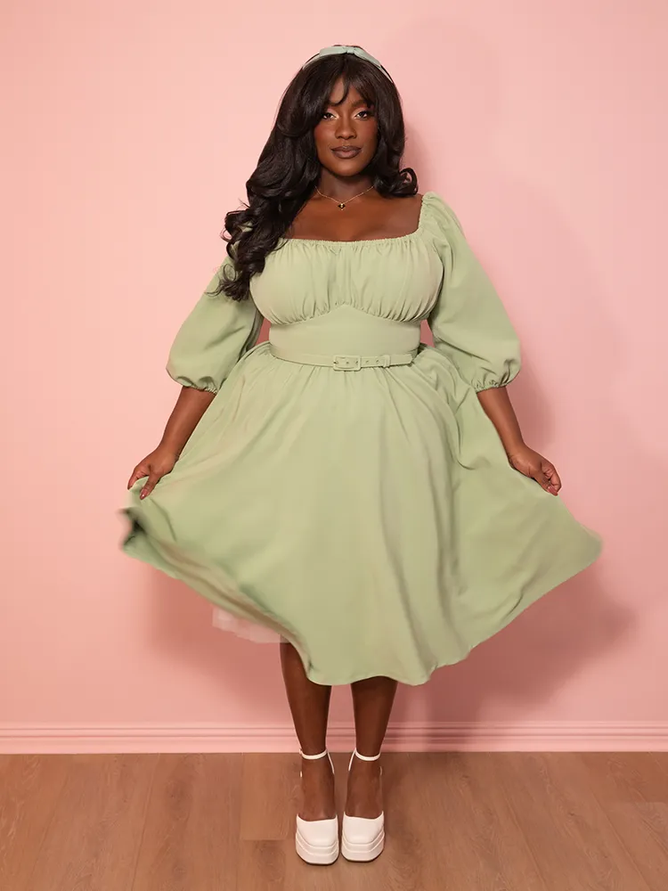Vacation Dress in Matcha Green - Vixen by Micheline Pitt shell soft