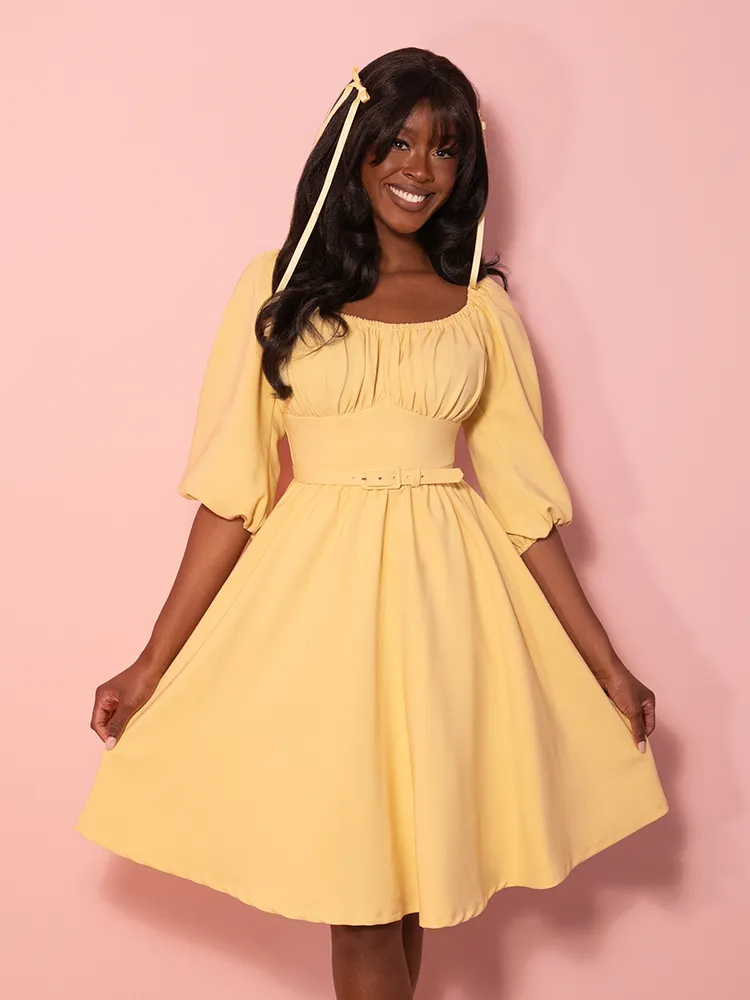 Vacation Dress in Soft Yellow - Vixen by Micheline Pitt yoga core