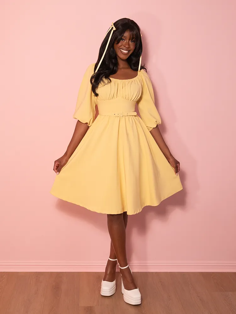 Vacation Dress in Soft Yellow - Vixen by Micheline Pitt yoga core