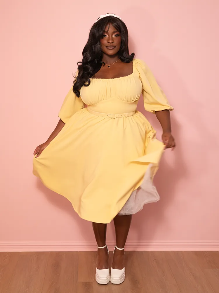 Vacation Dress in Soft Yellow - Vixen by Micheline Pitt yoga core