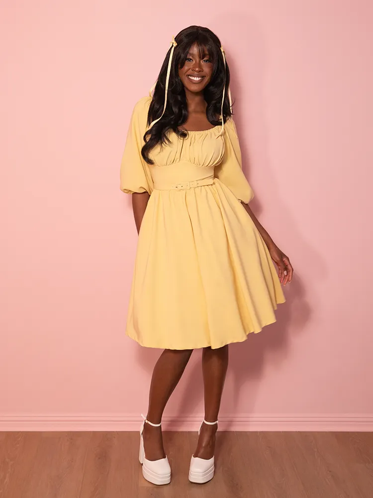 Vacation Dress in Soft Yellow - Vixen by Micheline Pitt yoga core