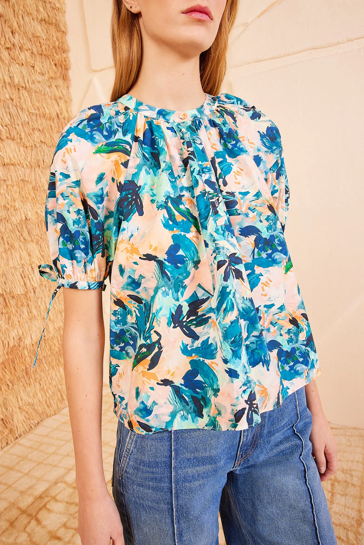 Vienne Blouse - Delphinium soft wrap
