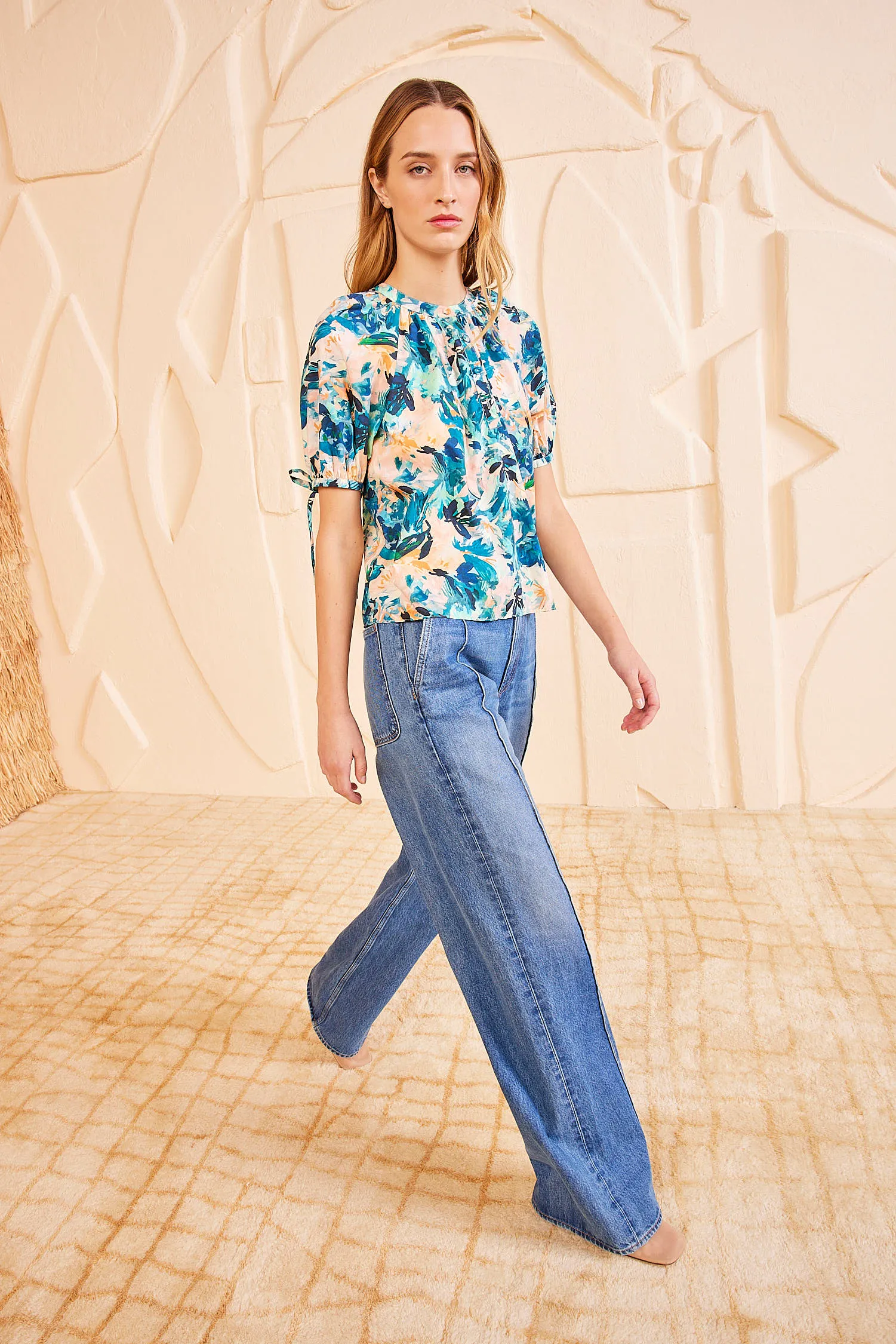 Vienne Blouse - Delphinium soft wrap