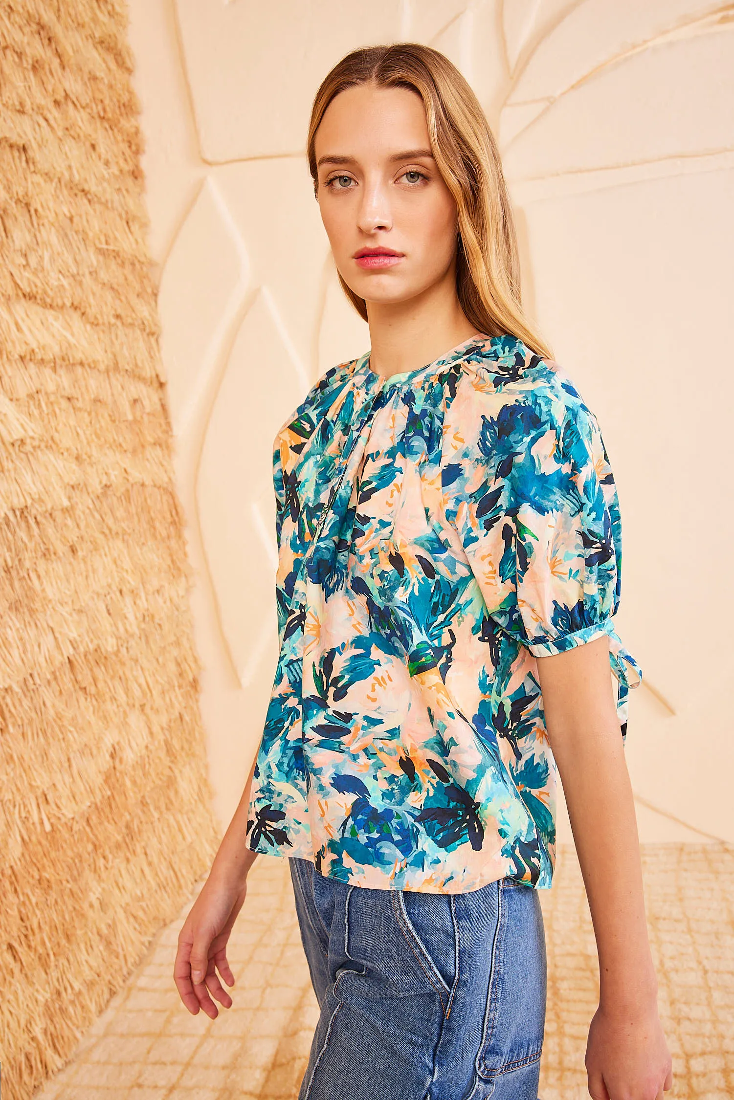 Vienne Blouse - Delphinium soft wrap