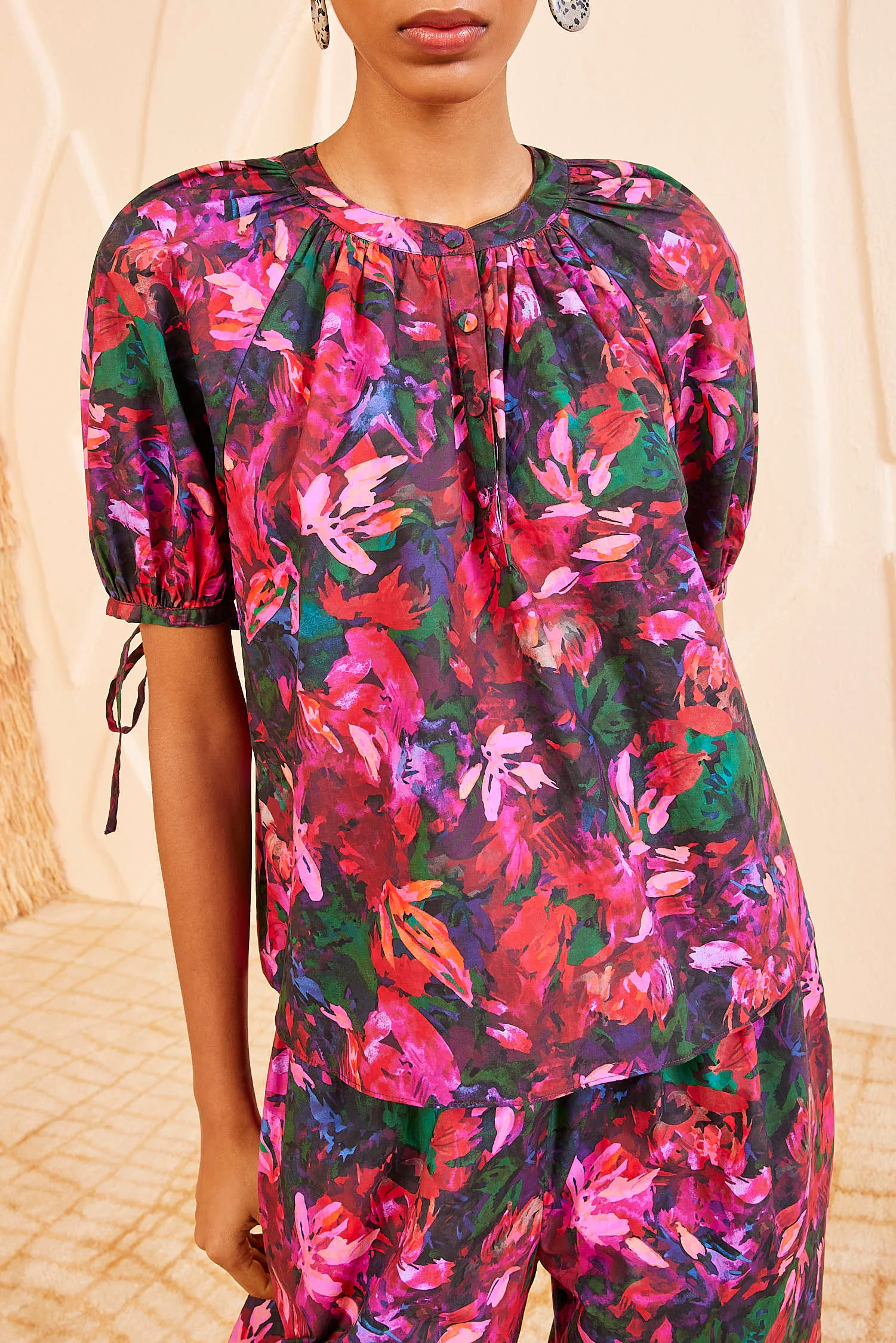 Vienne Blouse - Hibiscus free cut