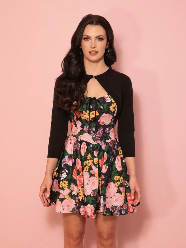 Vixen Bolero Cardigan in Black - Vixen by Micheline Pitt two tone