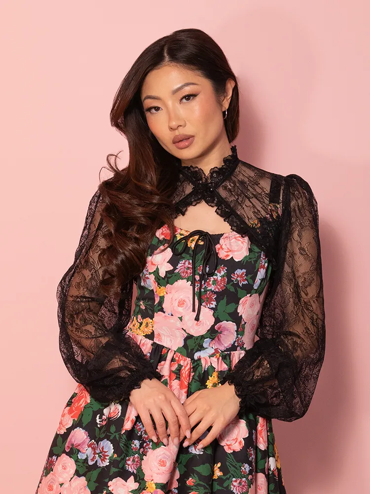 Vixen Vintage Lace Bolero in Black - Vixen by Micheline Pitt sport frame