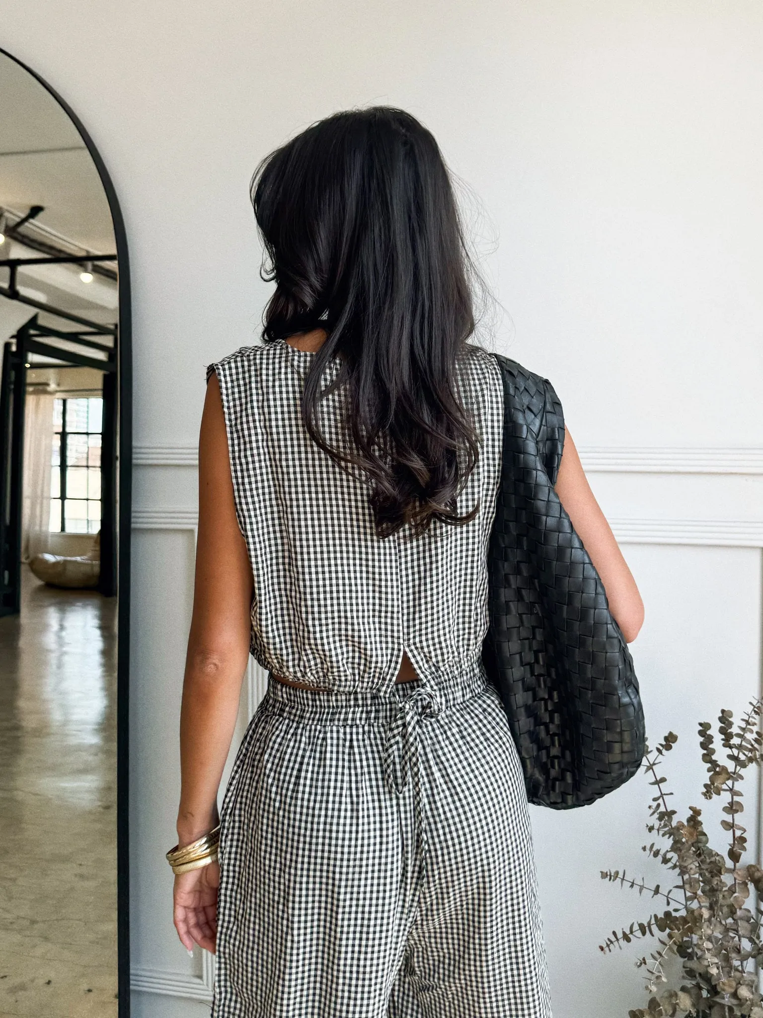 Walk the Line Gingham Top day swing