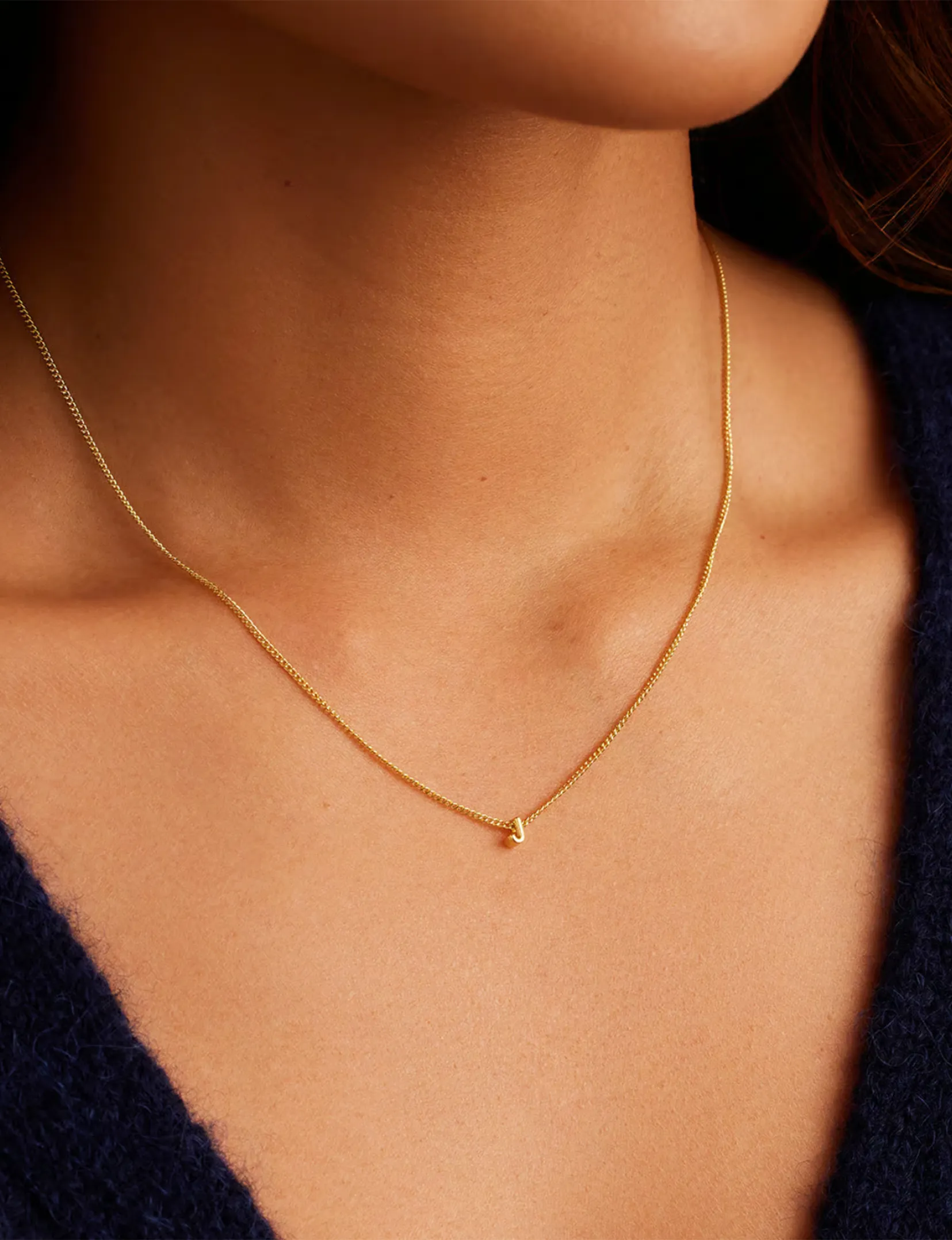 Wilder Mini Alphabet Necklace, Gold faith line