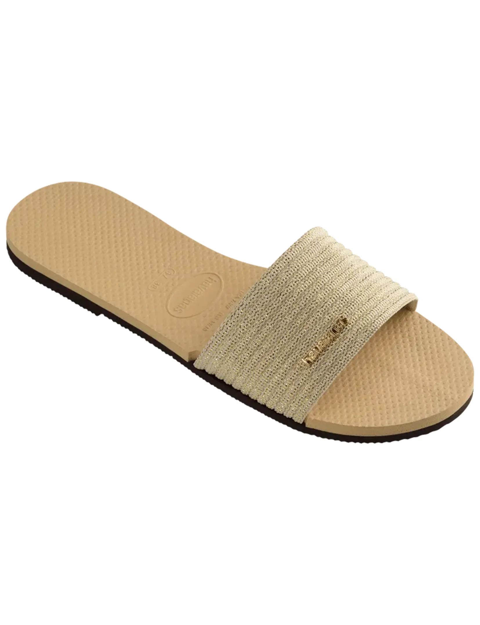 You Malta Sandal, Golden Metallic earth color